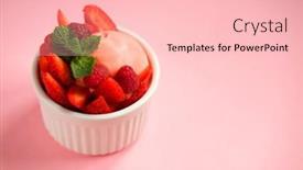  Presentation with ice cream strawberry - Slides with strawberry-ice-cream-and-fresh background and a lemonade colored foreground