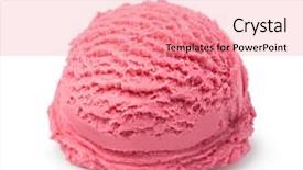  Presentation with ice cream strawberry - Colorful presentation theme enhanced with strawberry ice cream scoop solated backdrop and a coral colored foreground