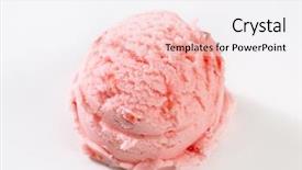  Presentation with strawberry ice cream - Colorful PPT layouts enhanced with strawberry ice cream scoop backdrop and a sky blue colored foreground