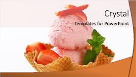  Presentation with ice cream sundae - Slides with cream sundae in wafer cup background and a lemonade colored foreground