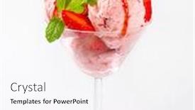 Presentation with ice cream sundae - Amazing slides having strawberry ice cream sundae backdrop and a white colored foreground
