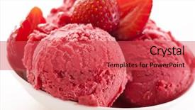  Presentation with ice cream strawberry - Amazing slide deck having strawberry ice cream backdrop and a red colored foreground