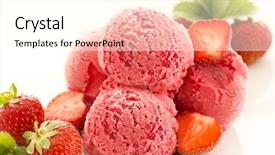  Presentation with ice cream strawberry - PPT layouts featuring strawberry ice cream background and a white colored foreground