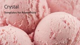  Presentation with strawberry ice cream - Slides featuring strawberry ice cream background and a coral colored foreground
