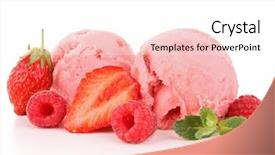  Presentation with strawberry ice cream - Presentation design consisting of strawberry ice cream background and a pink colored foreground