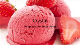  Presentation with strawberry - Presentation theme enhanced with strawberry ice with strawberries background and a red colored foreground