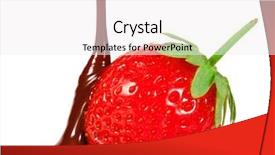  Presentation with chocolate strawberry - Cool new theme with strawberry in chocolate isolated on white background backdrop and a white colored foreground