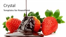  Presentation with chocolate strawberry - Audience pleasing slides consisting of strawberry in chocolate backdrop and a white colored foreground