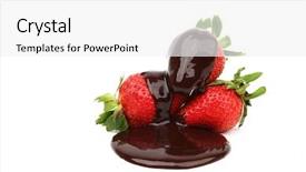  Presentation with chocolate strawberry - Theme consisting of strawberry in chocolate background and a  colored foreground