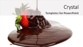  Presentation with chocolate strawberry - Theme enhanced with strawberry in chocolate background and a white colored foreground
