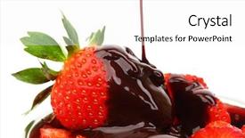  Presentation with chocolate strawberry - Theme with strawberry in chocolate background and a  colored foreground