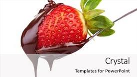  Presentation with chocolate strawberry - PPT theme enhanced with strawberry in chocolate background and a  colored foreground