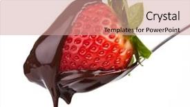  Presentation with chocolate strawberry - Theme consisting of strawberry in chocolate background and a coral colored foreground