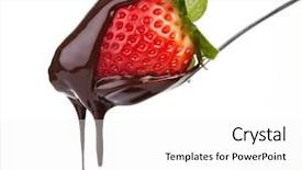  Presentation with chocolate strawberry - Beautiful presentation theme featuring strawberry in chocolate backdrop and a  colored foreground