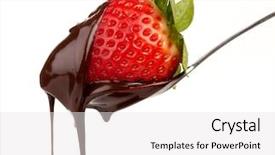  Presentation with chocolate strawberry - Audience pleasing slides consisting of strawberry in chocolate backdrop and a white colored foreground
