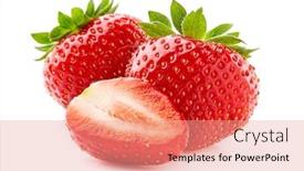  Presentation with engineering robotics development closeup electronics - PPT theme with strawberry in closeup on white background background and a coral colored foreground