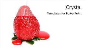 Presentation with fructose - Theme consisting of strawberry in syrup background and a white colored foreground