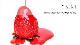  Presentation with fructose - Cool new PPT theme with strawberry in syrup backdrop and a white colored foreground