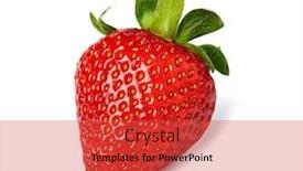  Presentation with strawberry - Cool new slide deck with strawberry isolated on a white background backdrop and a red colored foreground