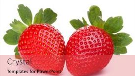  Presentation with smoothie strawberry and blueberries - Slide set having strawberry isolated on white background cutout background and a red colored foreground