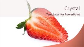  Presentation with strawberry - Theme with strawberry-isolated-on-white-background background and a sky blue colored foreground