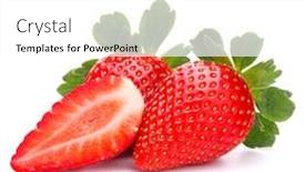  Presentation with smoothie strawberry and blueberries - Cool new slide deck with strawberry isolated on white background cutout backdrop and a white colored foreground