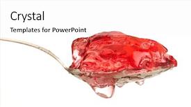  Presentation with jelly - Theme enhanced with strawberry jam - jelly on spoon background and a white colored foreground