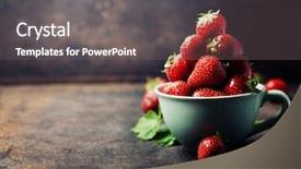  Presentation with strawberry - Amazing theme having strawberry jam - strawberries in cup on rustic backdrop and a gray colored foreground