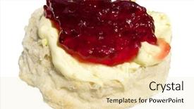  Presentation with jam - Presentation theme with strawberry jam and clotted cream background and a lemonade colored foreground