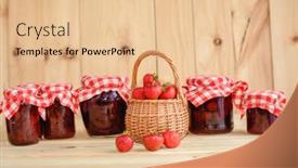 Presentation with jam - Presentation design consisting of strawberry-jam-in-a-jar background and a lemonade colored foreground