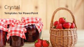  Presentation with jam - Slide set with strawberry-jam-in-a-jar background and a lemonade colored foreground