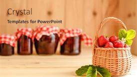  Presentation with jam - Audience pleasing presentation design consisting of strawberry-jam-in-a-jar backdrop and a coral colored foreground