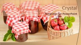  Presentation with jam - Presentation design enhanced with strawberry-jam-in-a-jar background and a coral colored foreground
