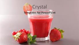  Presentation with smoothie - Colorful PPT theme enhanced with strawberry-juice-smoothie-and-fresh backdrop and a soft green colored foreground