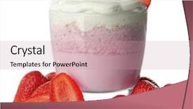  Presentation with white milk - Colorful presentation theme enhanced with strawberry milk shake on white backdrop and a coral colored foreground