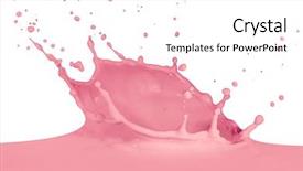  Presentation with milk splash - Colorful PPT theme enhanced with strawberry milk splash isolated backdrop and a white colored foreground