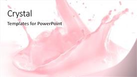  Presentation with milk splash - Colorful PPT layouts enhanced with strawberry milk splash isolated backdrop and a white colored foreground