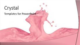  Presentation with milk splash - Presentation design with strawberry milk splash isolated background and a  colored foreground