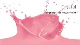  Presentation with milk splash - Slide set enhanced with strawberry milk splash isolated on white background background and a white colored foreground