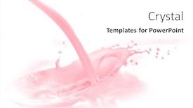  Presentation with milk splash - PPT theme consisting of strawberry-milk-splash-isolated background and a white colored foreground