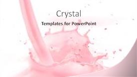  Presentation with milk splash - Presentation theme consisting of strawberry-milk-splash-isolated background and a white colored foreground