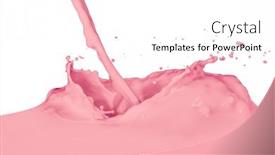  Presentation with milk splash - Slide set consisting of strawberry-milk-splash-isolated background and a white colored foreground