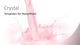  Presentation with milk splash - Theme consisting of strawberry milk splash isolated on white background background and a white colored foreground