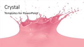  Presentation with milk splash - Audience pleasing PPT theme consisting of strawberry milk splash isolated backdrop and a white colored foreground