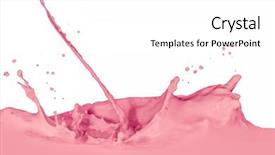  Presentation with milk splash - Slide deck having strawberry milk splash isolated on white background background and a white colored foreground