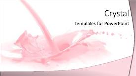  Presentation with milk splashing - Amazing PPT theme having strawberry milk splash isolated backdrop and a white colored foreground