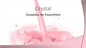  Presentation with milk splash - Presentation theme enhanced with strawberry milk splash isolated on white background background and a white colored foreground