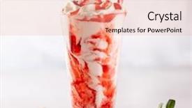  Presentation with milkshake - Beautiful PPT layouts featuring strawberry milkshake with whipped cream backdrop and a coral colored foreground