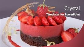  Presentation with chocolate strawberry - Colorful slides enhanced with strawberry mousse and chocolate backdrop and a gray colored foreground
