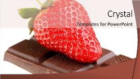  Presentation with chocolate strawberry - Slides having strawberry on a dark chocolate background and a lemonade colored foreground